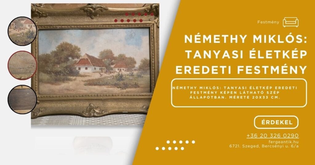 FESTMÉNY – TAHSIN, DIYARBAKIRLI (1875 – 1937) Naplemente eredeti alkotás (4)